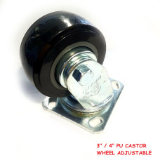 3"pp castor wheel adjustable c/w stopper black